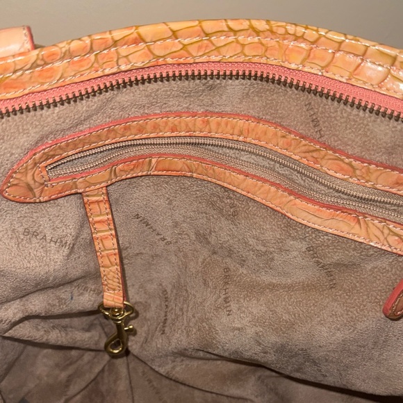 Brahmin Light Brown Croc-Embossed Tote - Picture 5 of 16